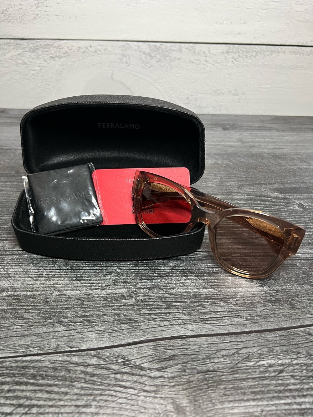 Salvatore Ferragamo Translucent Tan Sunglasses - Picture 3 of 6